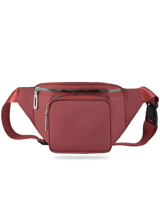 Kraptick Premium Unisex Waist Bag for Men and Women - Stylish Fanny Pack, Hip Bag, Travel Money Belt (Maroon) - Image 1